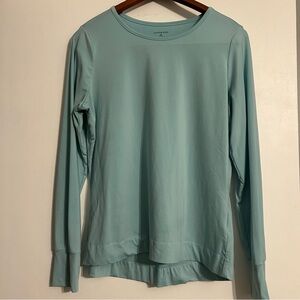 Lands' End Soft Aqua Long Sleeve Tee Women’s Medium Athletic Lightweight Fitness